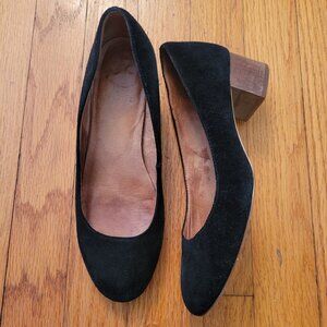 Madewell‎ 6 Black Leather Heels Shoes ELLA Pump